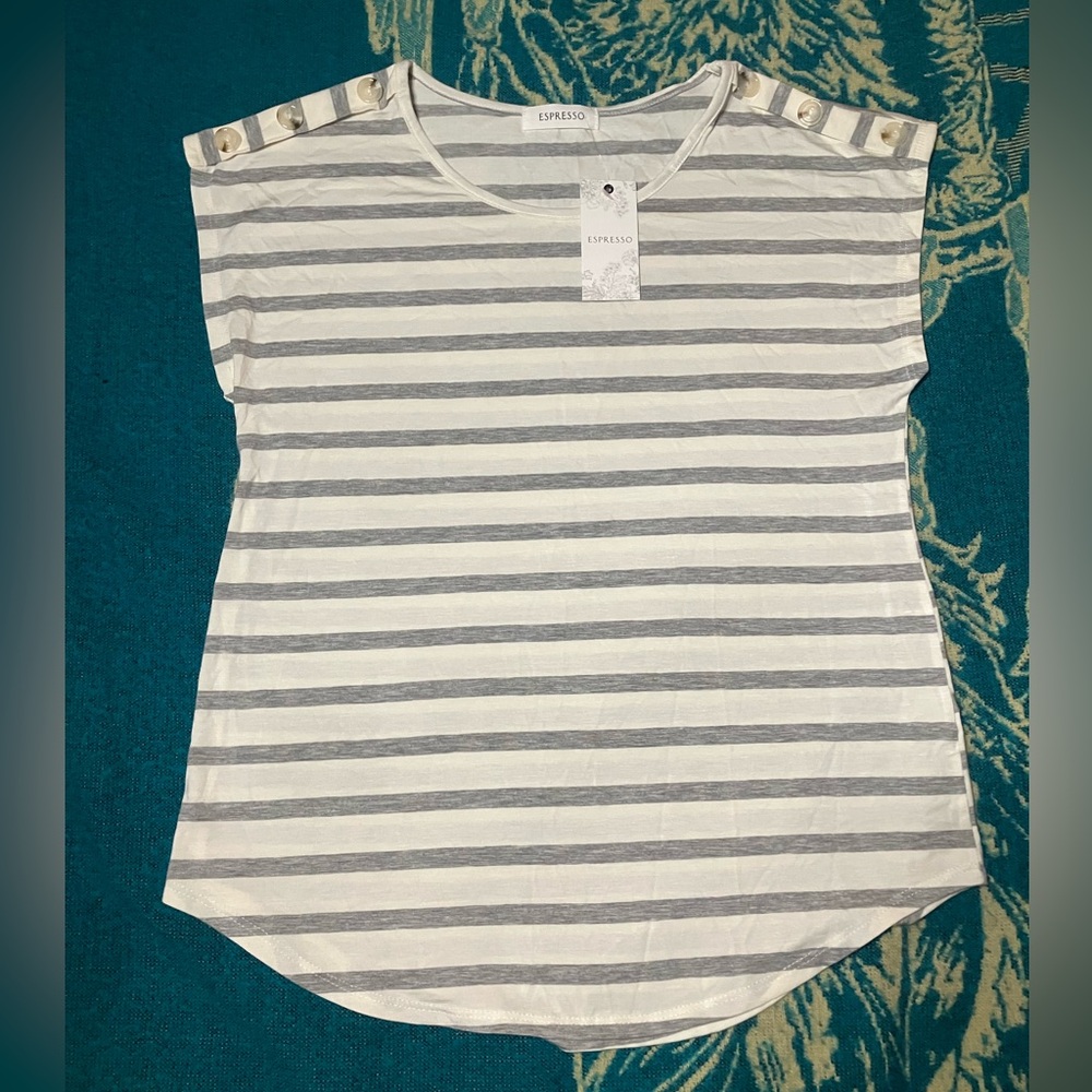 Women’s Grey & White Sleeveless Top New with Tags
